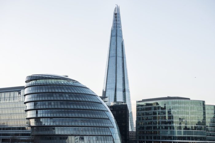 London financial district skyline showing The Shard and modern office buildings, symbolising the complex assets involved in high net worth divorce proceedings