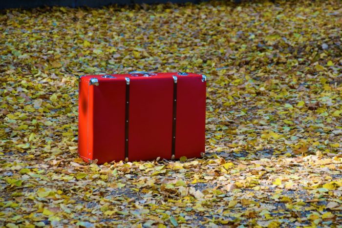 red suitcase representing the UK government's budget